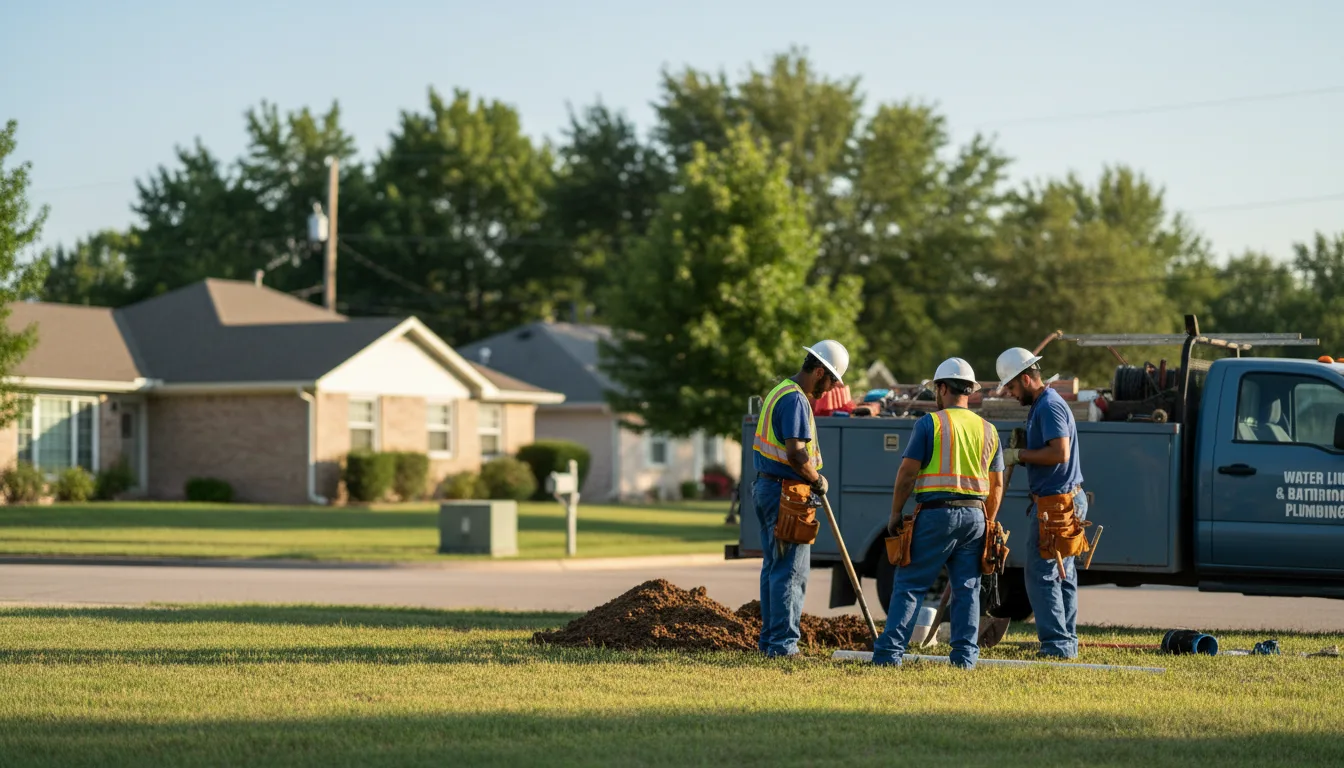 Residential water line and bathroom plumbing service in Haltom City, TX